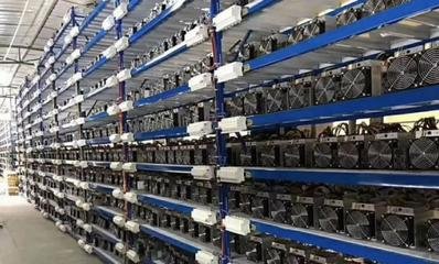 A flourishing mining farm with numerous rigs operating efficiently.